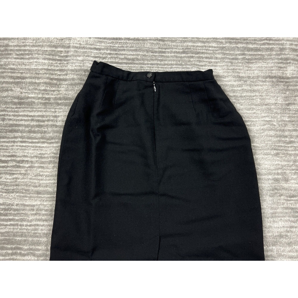 Vintage Liz Claiborne Collections Skirt Womens 10 Black Wool Lined Casual - Picture 8 of 10